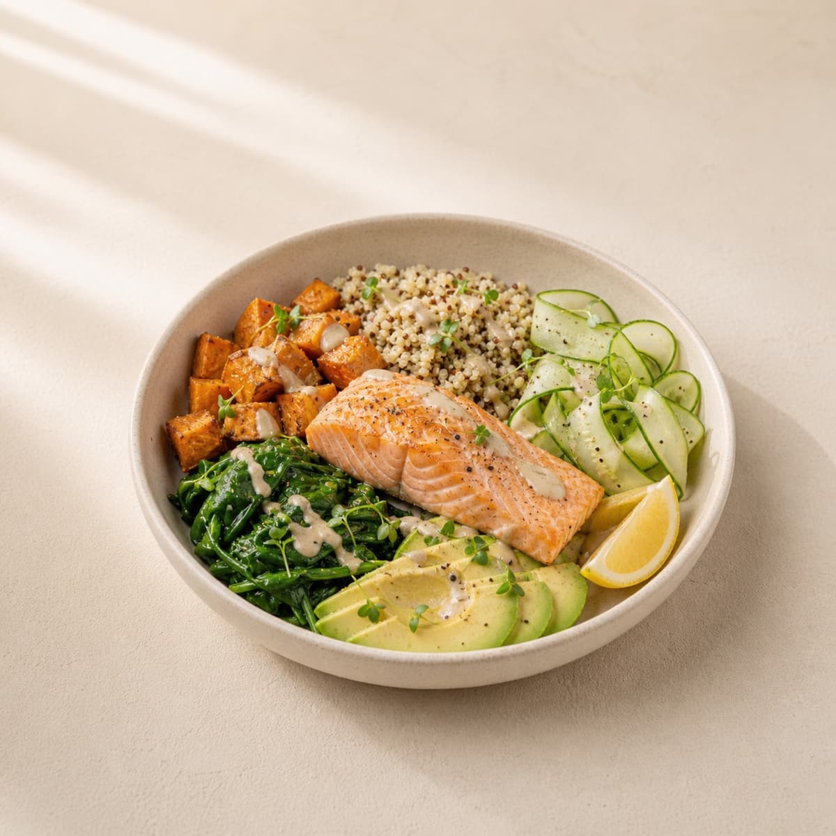 Salmon grain bowl